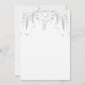Toile Frans Elegant Grijs Neutraal Baby shower Kaart (Achterkant)