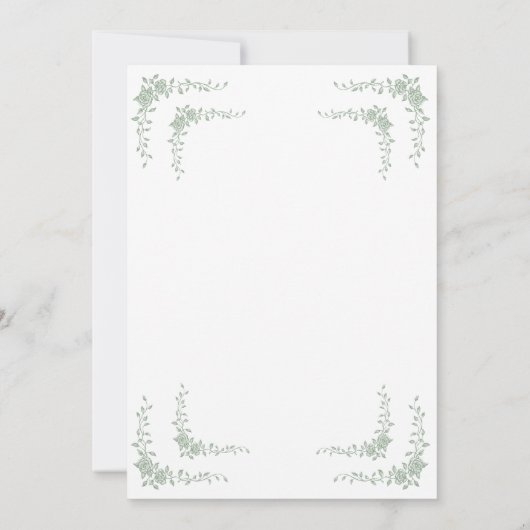  Toile Frans Elegante Huwelijksuitnodiging Kaart (Achterkant)