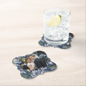 Toile Franse  Blauwe Bloemen Huwelijk Kartonnen Onderzetters (Insitu)