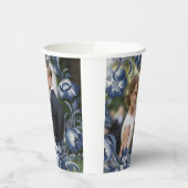 Toile Franse  Blauwe Bloemen Huwelijk Papieren Bekers (Links)