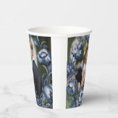 Toile Franse  Blauwe Bloemen Huwelijk Papieren Bekers (Rechts)