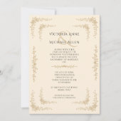 Toile Franse Neutral Wedding Invitation Kaart (Voorkant)