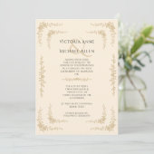 Toile Franse Neutral Wedding Invitation Kaart (Staand voorkant)