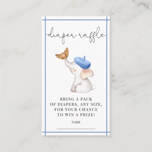 Toile French Pink Girl Baby shower Diaper Raffle E Informatiekaartje (Voorkant)