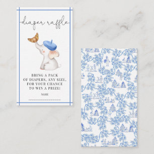 Toile French Pink Girl Baby shower Diaper Raffle E Informatiekaartje