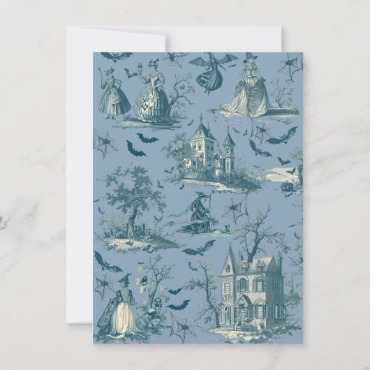 Toile Halloween chateau bruiloft uitnodiging (Achterkant)