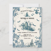 Toile Halloween chateau bruiloft uitnodiging (Voorkant)