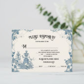 Toile Halloween Gotisch skelet RSVP-respons Kaart (Staand voorkant)