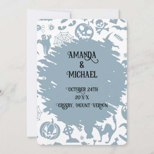 Toile Halloween Sla de datum Foto Kaart (Achterkant)