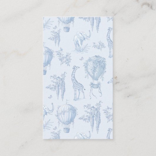 Toile heteluchtballon boeg Boeken voor baby ticket Informatiekaartje (Achterkant)