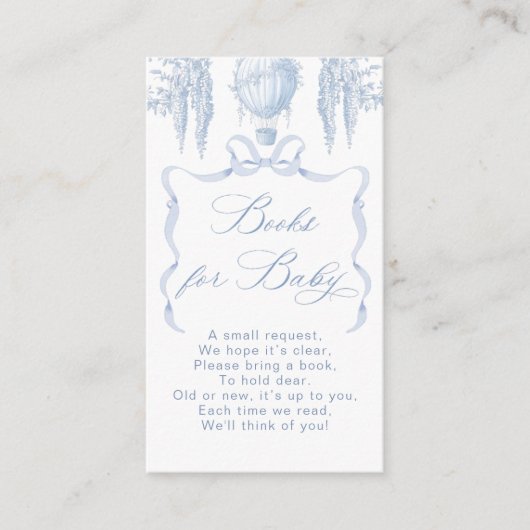 Toile heteluchtballon boeg Boeken voor baby ticket Informatiekaartje (Voorkant)