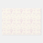 Toile Hot Air-Balloon And Bows Seamless Pattern Inpakpapier Vel (Voorkant)