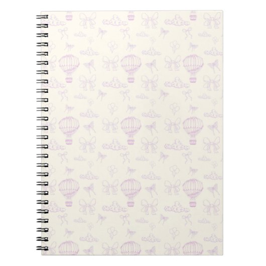Toile Hot Air-Balloon And Bows Seamless Pattern Notitieboek (Voorkant)