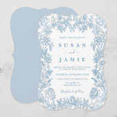 Toile Huwelijksuitnodiging Kaart (Voorkant / Achterkant)