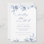 Toile Iets Blauws Voordat Ik Trouw Bruidsfeest Kaart (Voorkant)