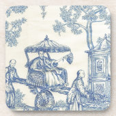 Toile in Blue & White Bier Onderzetter (Voorkant)