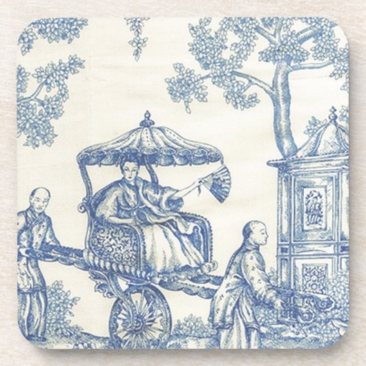 Toile in Blue & White Bier Onderzetter (Voorkant)
