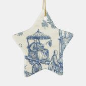 Toile in Blue & White Keramisch Ornament (Rechts)