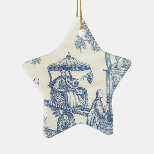 Toile in Blue & White Keramisch Ornament (Rechts)