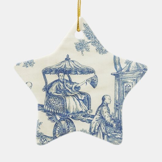 Toile in Blue & White Keramisch Ornament (Voorkant)
