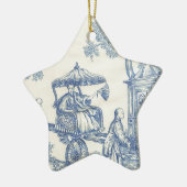 Toile in Blue & White Keramisch Ornament (Links)
