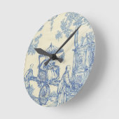 Toile in Blue & White Ronde Klok (Hoek)