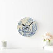 Toile in Blue & White Ronde Klok (Huis)