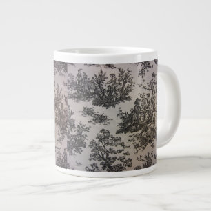 Toile in zwart en wit grote koffiekop