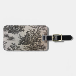 Toile in zwart-wit bagagelabel