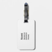 Toile in zwart-wit bagagelabel (Achterkant verticaal)