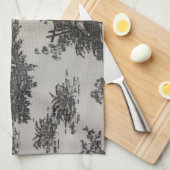 Toile in zwart-wit theedoek (Quarter Fold)