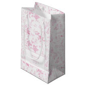 Toile Klassiek Vintage Bloem Roze Bruiloft Klein Cadeauzakje (Voorkant Gekanteld)