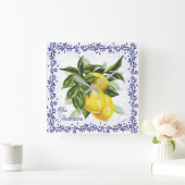 Toile Lemons Clock Vierkante Klok (Huis)