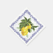 Toile Lemons Cocktail Napkins Servet (Hoek)