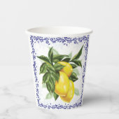 Toile Lemons Paper Cups Papieren Bekers (Voorkant)
