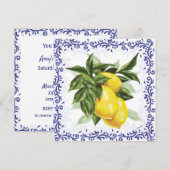 Toile Lemons Uitnodiging voor bruids- of feestjes (Voorkant / Achterkant)