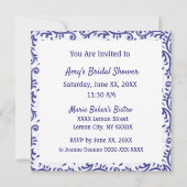 Toile Lemons Uitnodiging voor bruids- of feestjes (Achterkant)