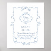 Toile  lijst baby shower Guest Book teken Poster (Voorkant)