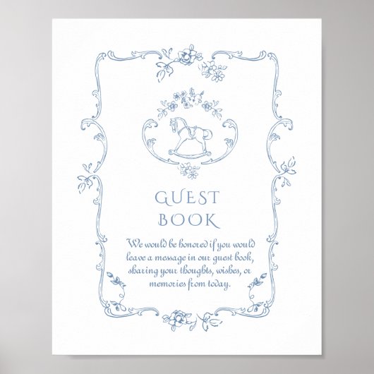 Toile  lijst baby shower Guest Book teken Poster (Voorkant)