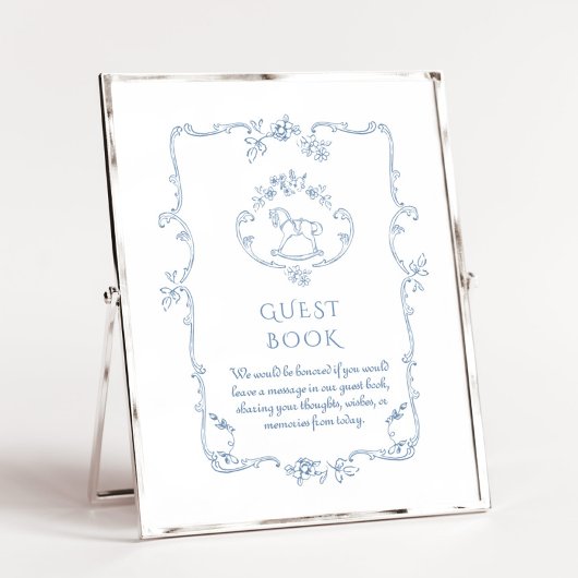 Toile  lijst baby shower Guest Book teken Poster