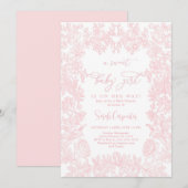 Toile  lijst Baby shower Meisje Kaart (Voorkant / Achterkant)