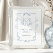 Toile  lijst Baby's zijn lieve teddybeer Poster