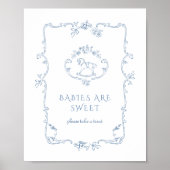 Toile  lijst Baby's zijn zoet baby shower Poster (Voorkant)