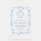 Toile  lijst Crest Vrijgezellenfeest Welkom Acryl Bord (Voorkant)