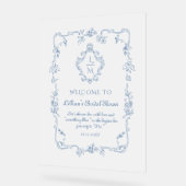 Toile  lijst Crest Vrijgezellenfeest Welkom Acryl Bord (Hoek)