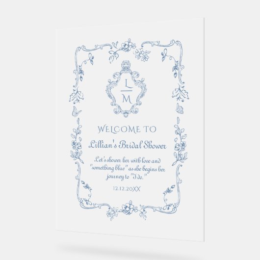 Toile  lijst Crest Vrijgezellenfeest Welkom Acryl Bord (Hoek)