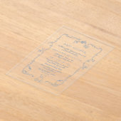 Toile  lijst teddybeer Baby shower Acryl Uitnodigingen (Laagn)