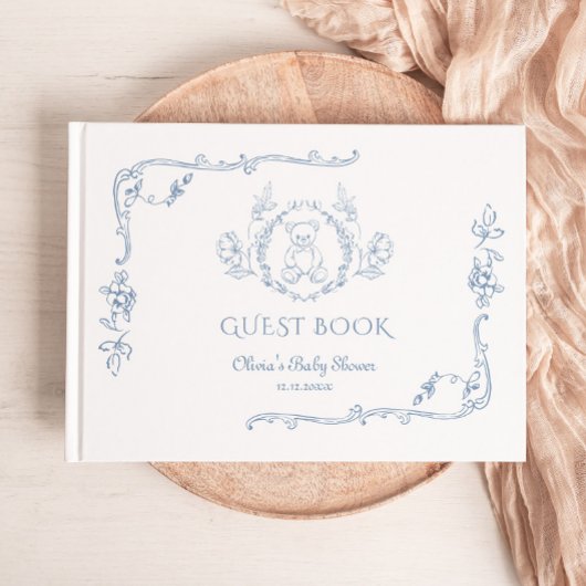 Toile lijst Teddybeer Baby shower Gastenboek