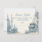 Toile Little Cowboy Teddy Bear Luier Raffle Kaart (Voorkant)