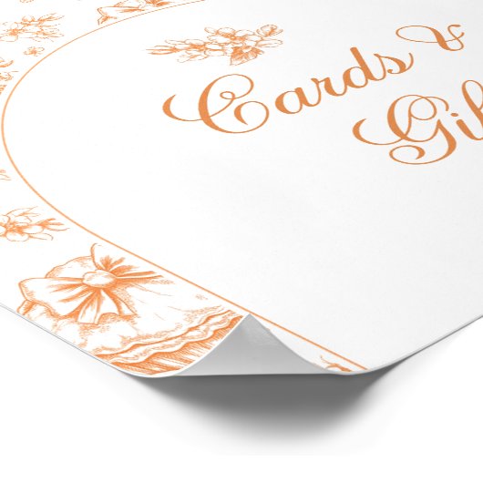 Toile Little cutie Baby shower Kaarten en geschenk Poster (Hoek)